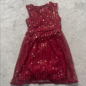 Girls Wonder Nation Red and Gold Sequin Dress Size Medium 7/8